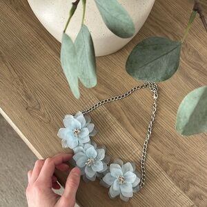 Blue floral necklace